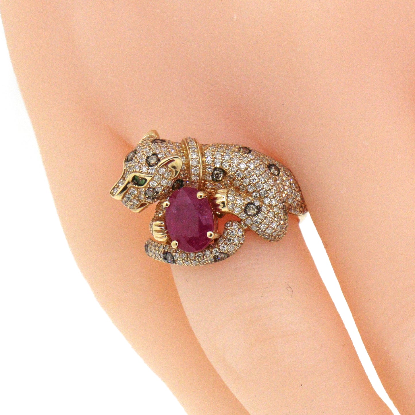 Effy Signature Panther Ruby, Diamond and Emerald Ring