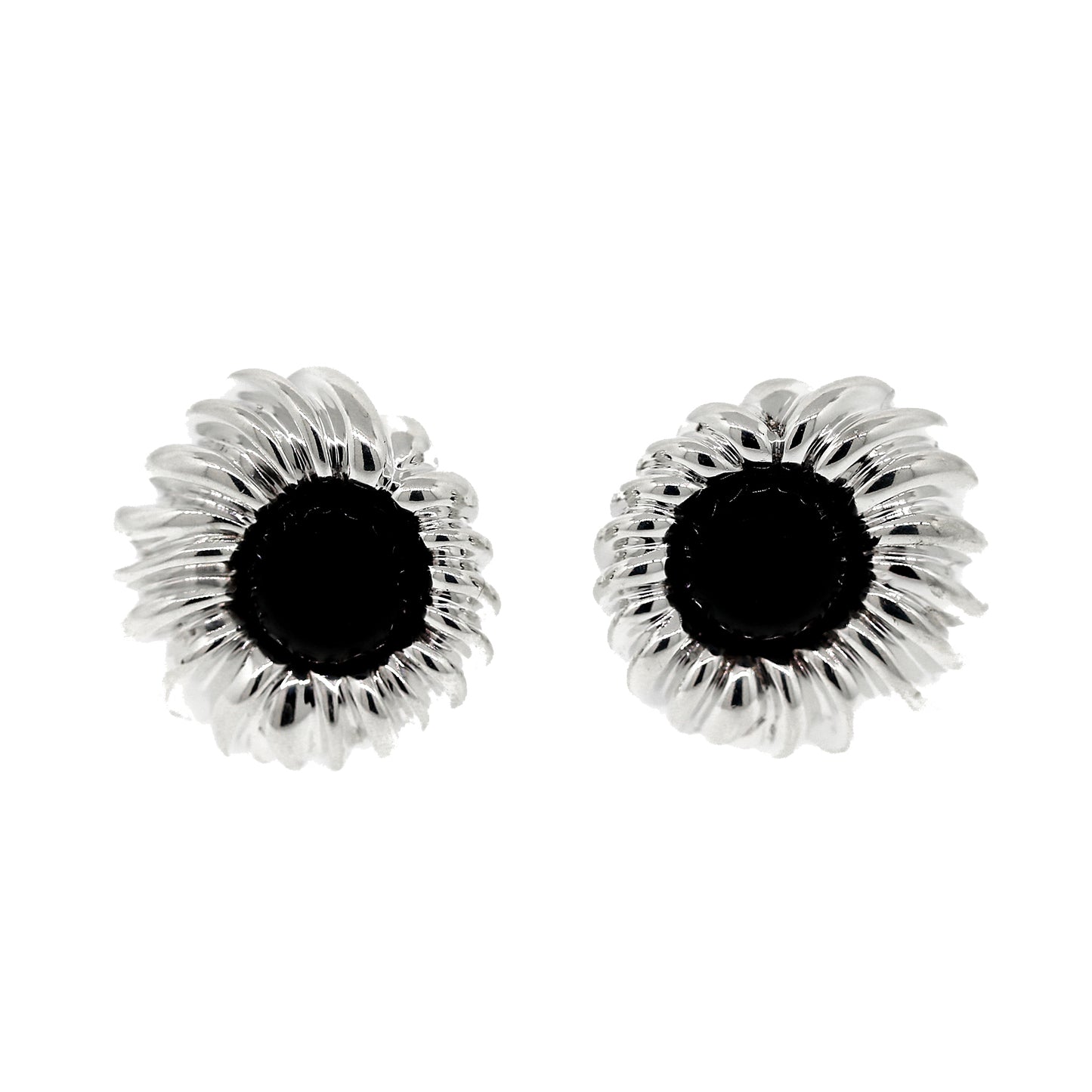 Load image into Gallery viewer, Tiffany and Co. Sterling Silver Onyx Shell Earclips
