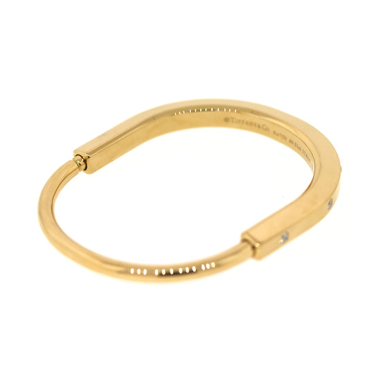 Tiffany & Co. Lock Bracelet in Yellow Gold with Diamond Accents