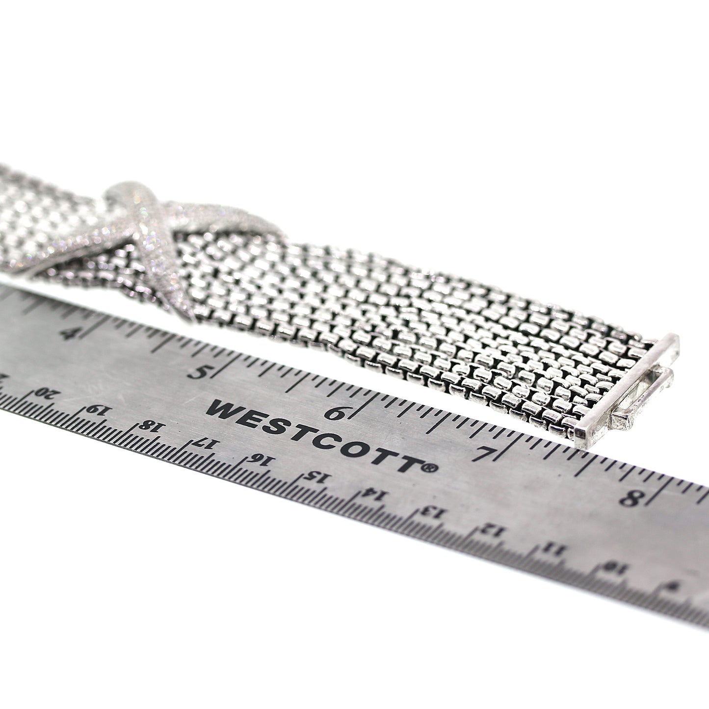 Load image into Gallery viewer, Preowned David Yurman 8 Row Diamond X Bracelet in Sterling Silver
