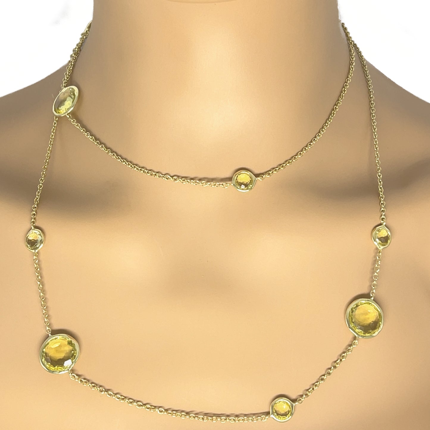 Ippolita Lollitini Rock Candy Goldent Citrine Long Necklace in 18k Yellow Gold