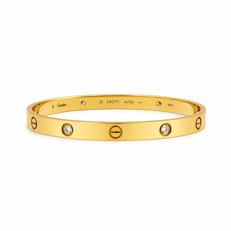 Cartier Classic Love Bracelet with 4 Diamonds in Size 20
