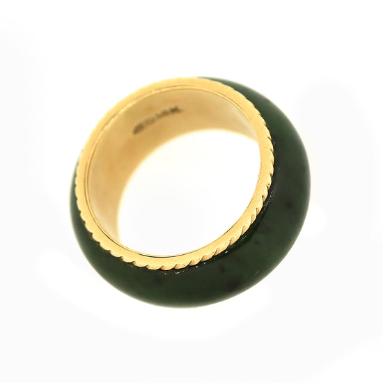 Load image into Gallery viewer, 14k Yellow Gold Jade Band Ring
