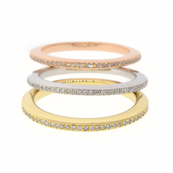 Multi-tone Gold Diamond Stackable Ring
