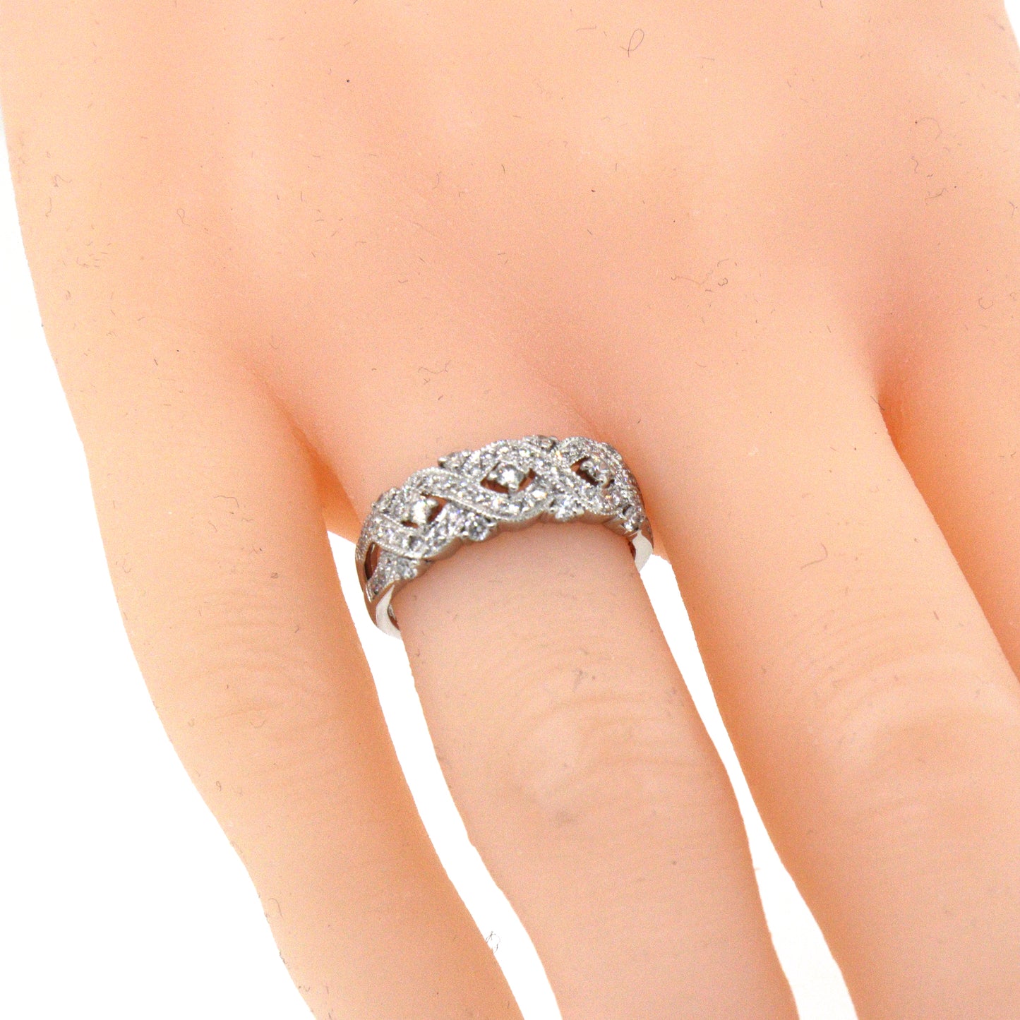 Platinum Diamond Lattice Ring