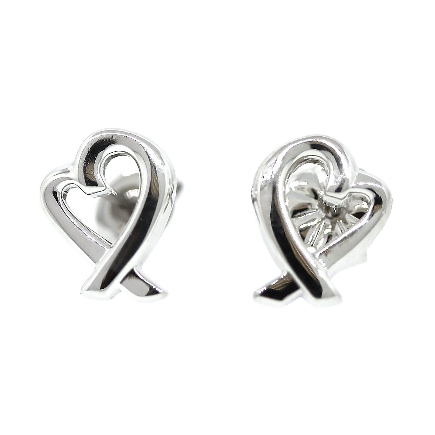Load image into Gallery viewer, Preowned Paloma Picasso Loving Heart Sterling Silver Stud Earrings

