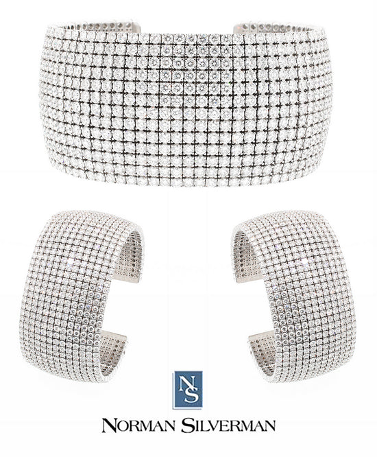 Pre-Owned Norman Silverman Diamond Cuff Bracelet