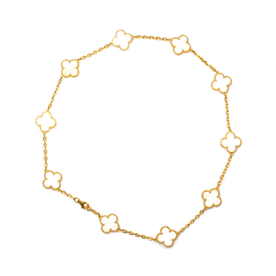 Load image into Gallery viewer, Van Cleef &amp;amp; Arpels 18K Yellow Gold 10 Motif Alhambra Necklace

