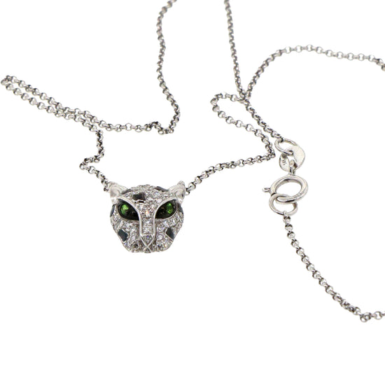 Effy Signature Panther Head Diamond and Tsavorite Pendant Necklace