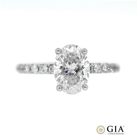 GIA Certified Oval Diamond Engagement Ring
