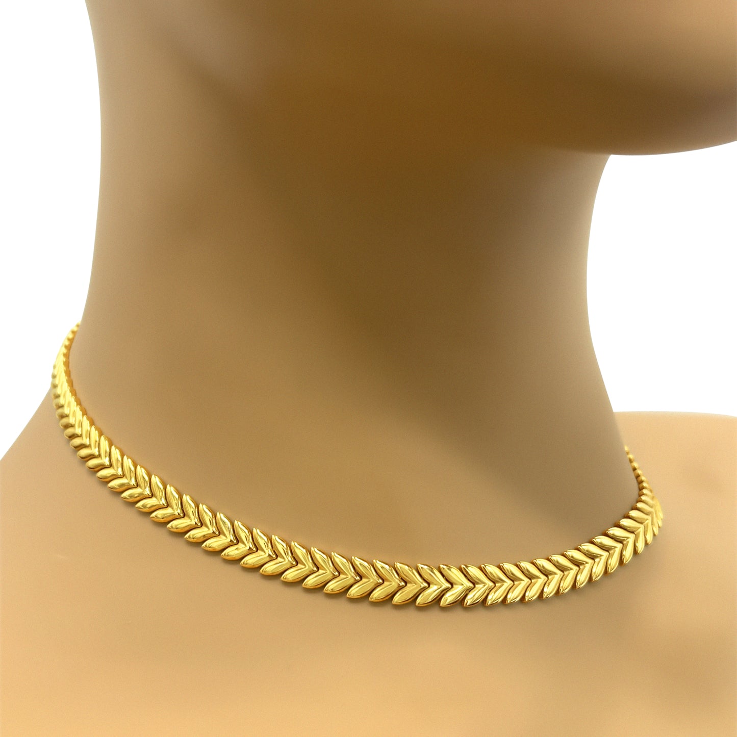 14k Yellow Gold V-Link Necklace