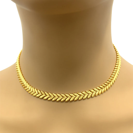 14k Yellow Gold V-Link Necklace