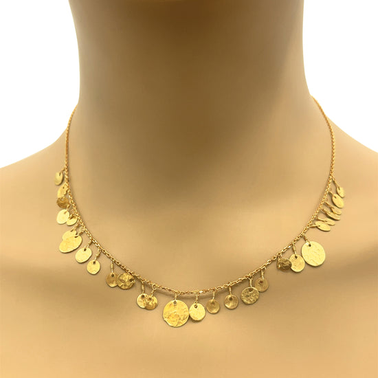 18k Yellow Gold Disc Necklace
