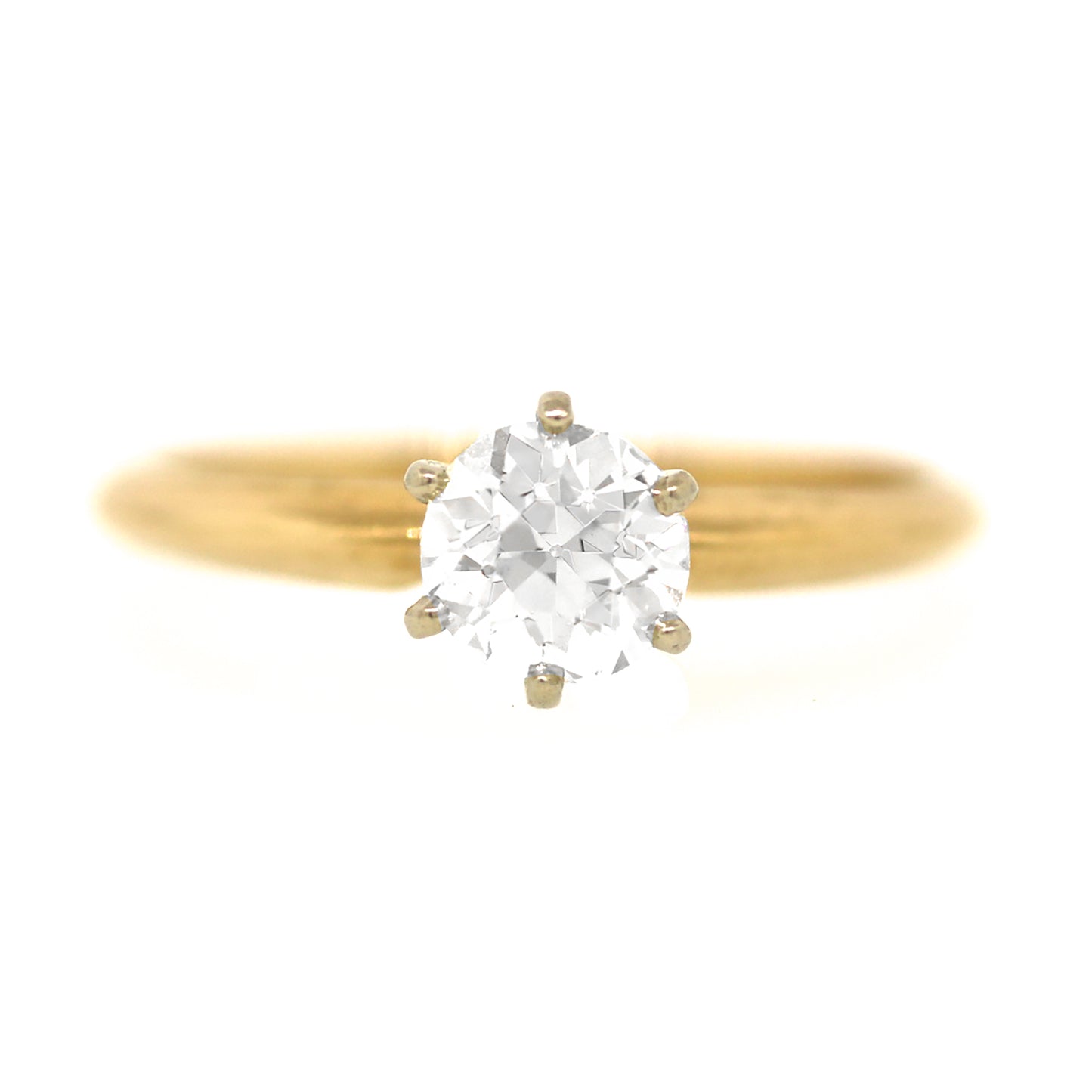 Pretty 14k Yellow Gold Diamond Solitaire Engagement Ring Size 5.25