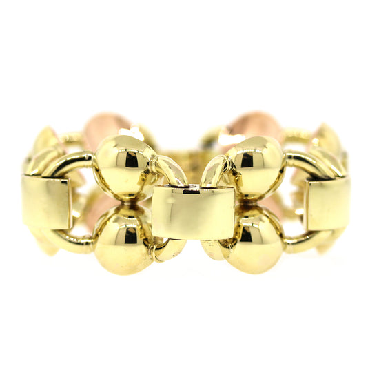 Load image into Gallery viewer, Retro Style Two-Tone Gold Bracelet
