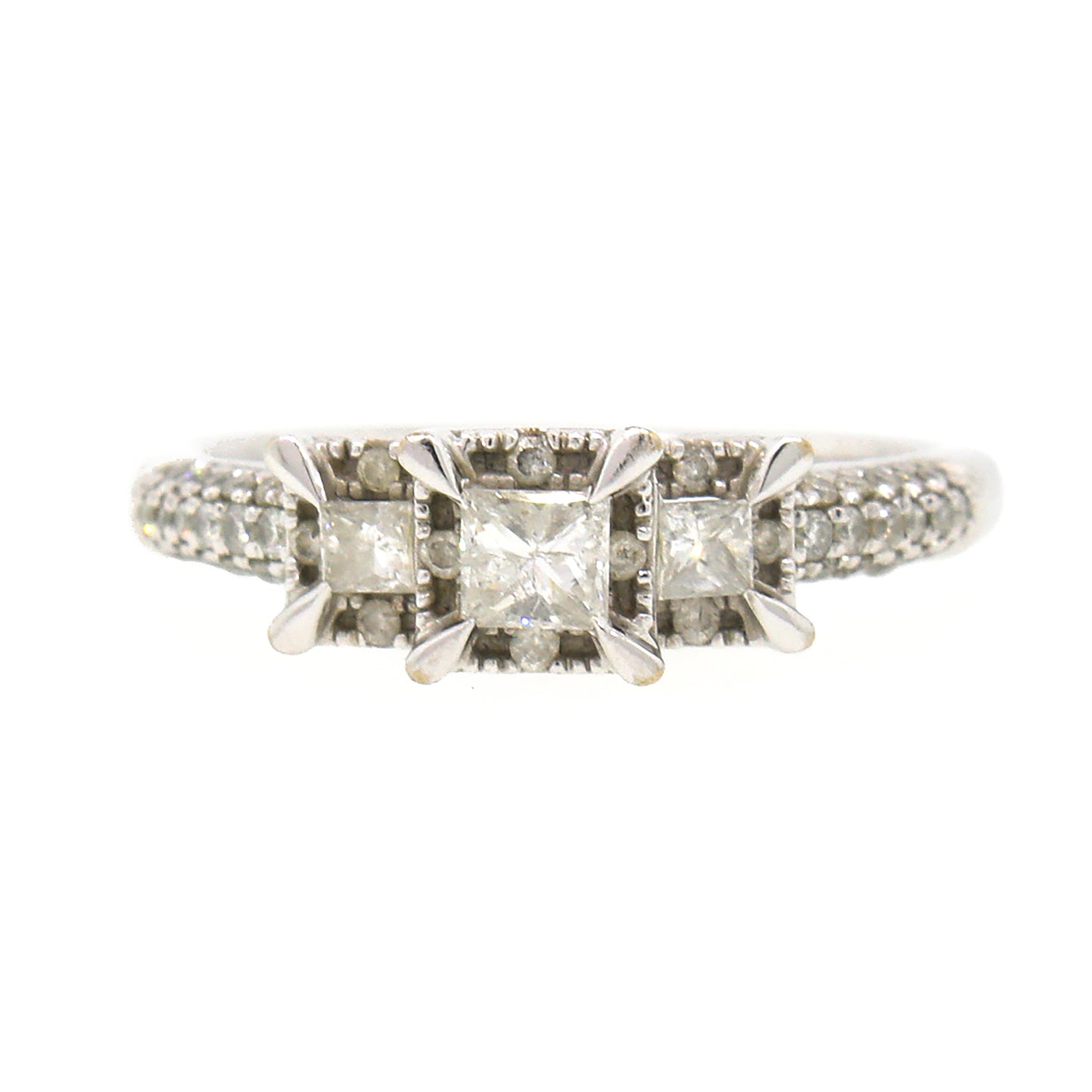 Princess Cut Diamond 10k Engagement Ring