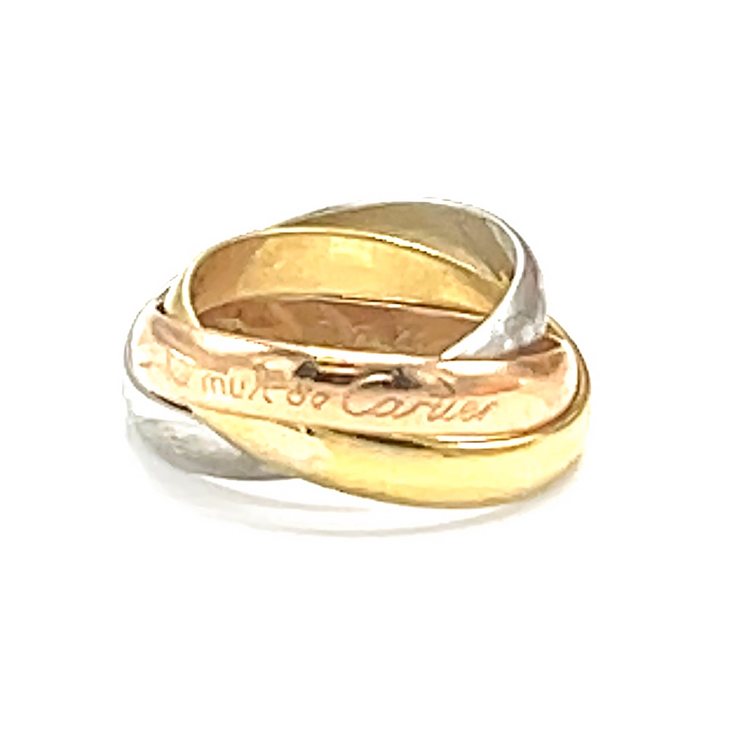 Cartier Three-Tone Small Trinity Ring 18K White Yellow and Pink Gold Size  53 | eBay
