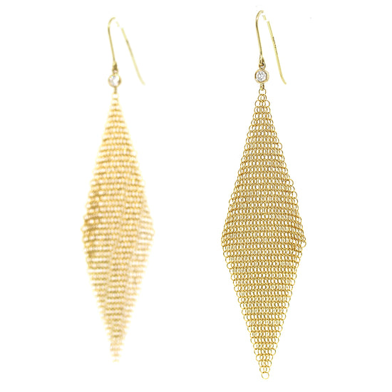 Load image into Gallery viewer, Tiffany &amp;amp; Co. Elsa Peretti Mesh Earrings with Diamonds
