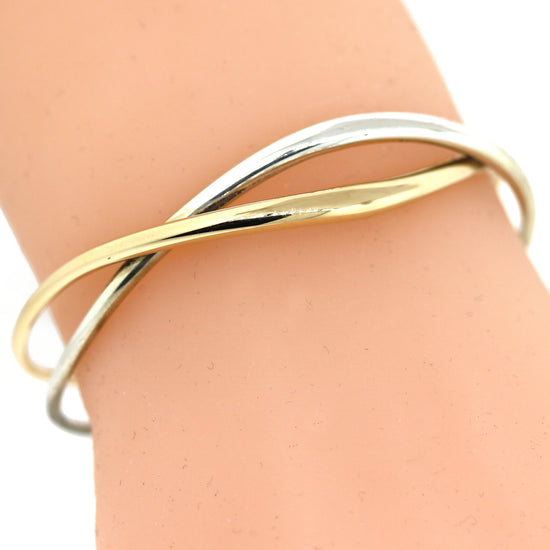 Preowned Ed Levin Wave Gold and Silver Bracelet