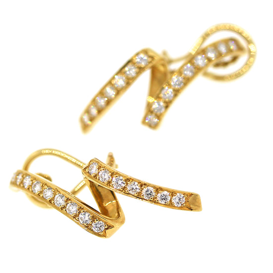 1.05 carats Diamond Swirl Earrings in Yellow Gold