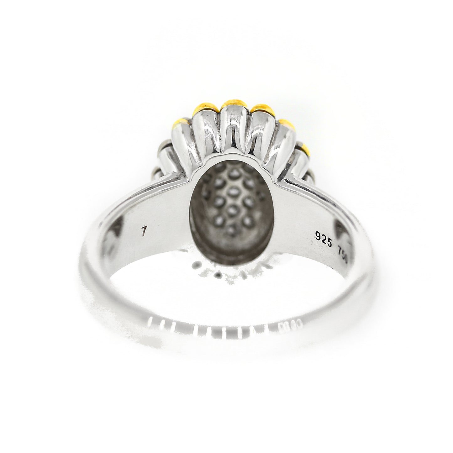 Lagos Pave Diamond Ring, Silver and 18k Yellow Gold
