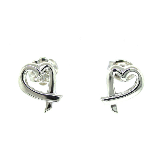 Load image into Gallery viewer, Preowned Paloma Picasso Loving Heart Sterling Silver Stud Earrings
