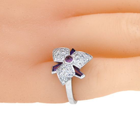 Cartier Carasse-D-Orchidee Amehtyst & Diamond Ring in 18k Gold