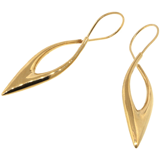 18 kt Yellow Gold Twisted Hanging Earrings