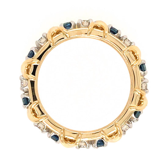 Tiffany and Co. Schlumberger Diamond and Sapphire Eternity Ring