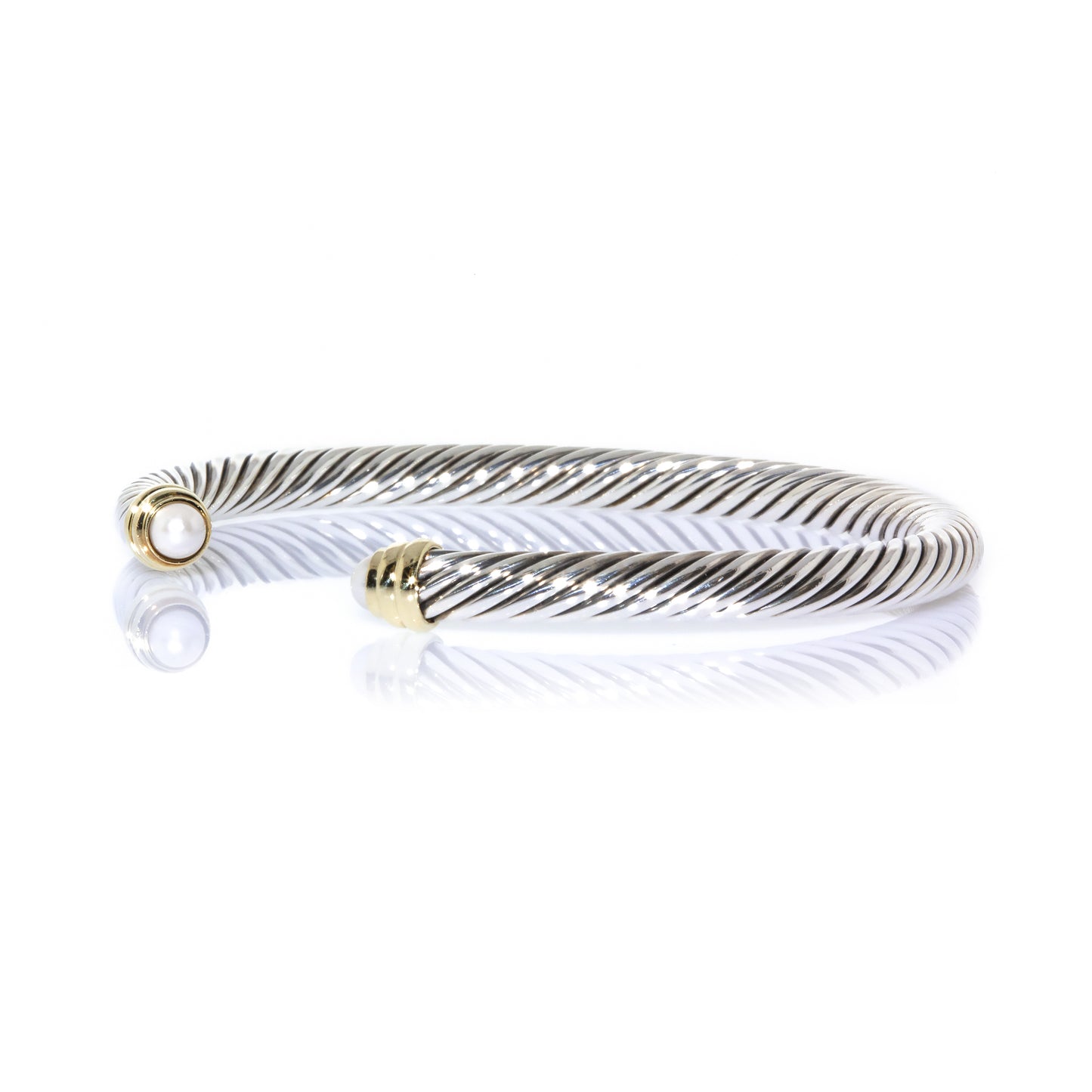 David Yurman Cable Classic Pearl Sterling Silver Cuff Bracelet
