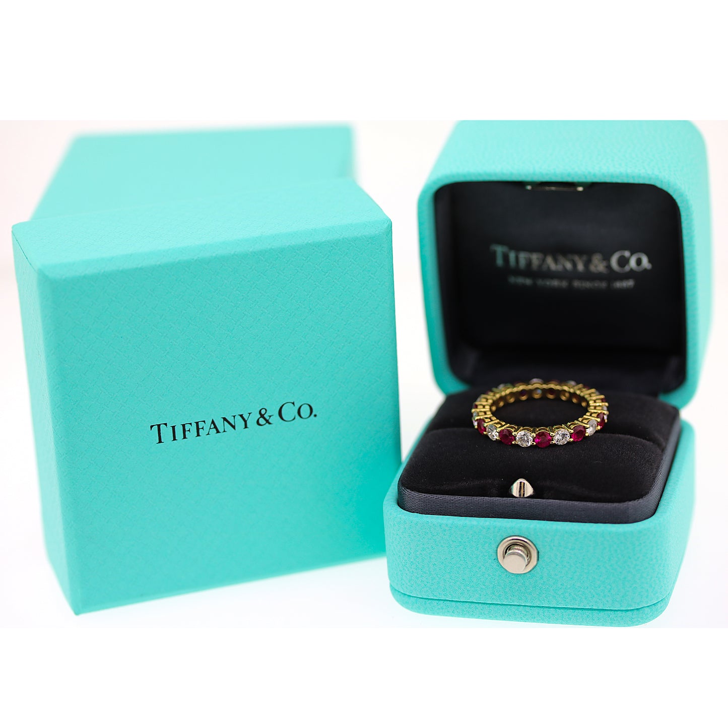 Load image into Gallery viewer, Preowned Tiffany and Co. Ruby and Diamond Forever Ring
