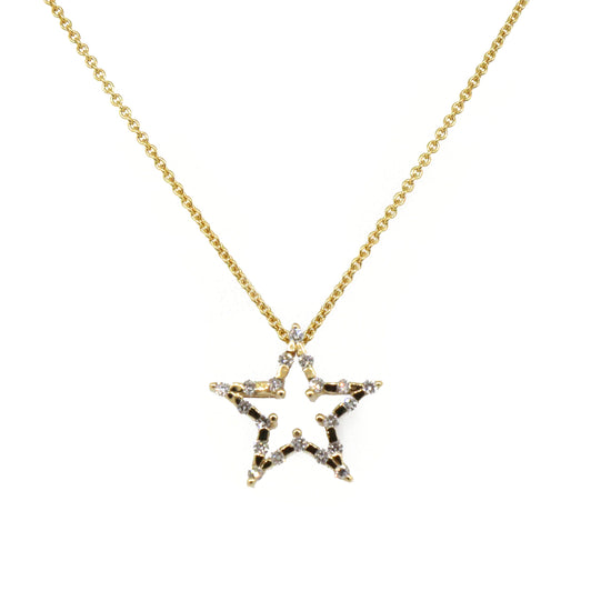 14 kt Yellow Gold Diamond Star Pendant - Chain not included