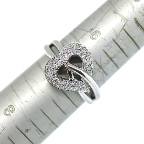 Diamond Studded Heart Ring in 14k Gold