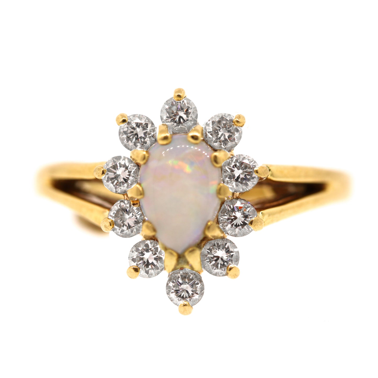 Opal & Diamond Ring in 14k Gold