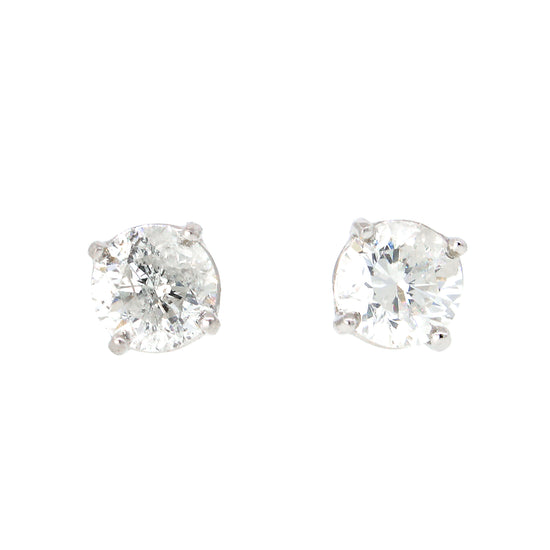 Load image into Gallery viewer, Diamond Studs 14k White Gold Earrings
