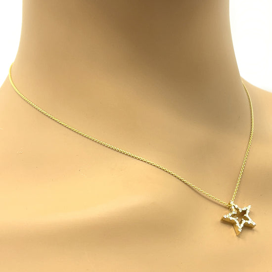 14 kt Yellow Gold Diamond Star Pendant - Chain not included