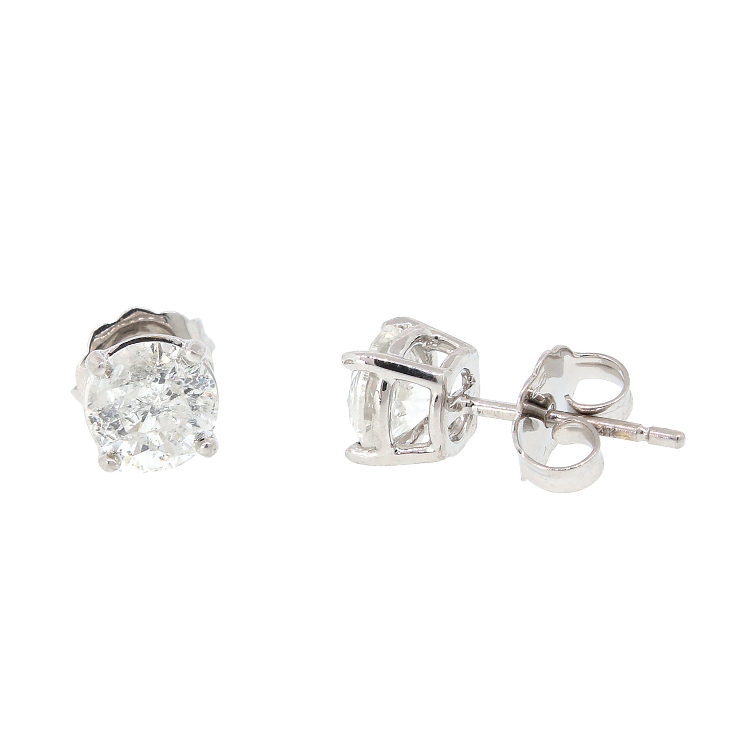 Diamond Studs 14k White Gold Earrings