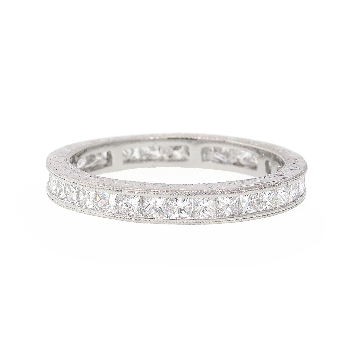 Load image into Gallery viewer, Princess-Cut Diamond Eternity Wedding Band in White Gold
