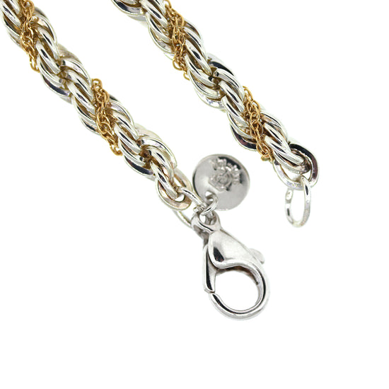 Tiffany and Co. Sterling Silver And Gold Twisted Rope Necklace