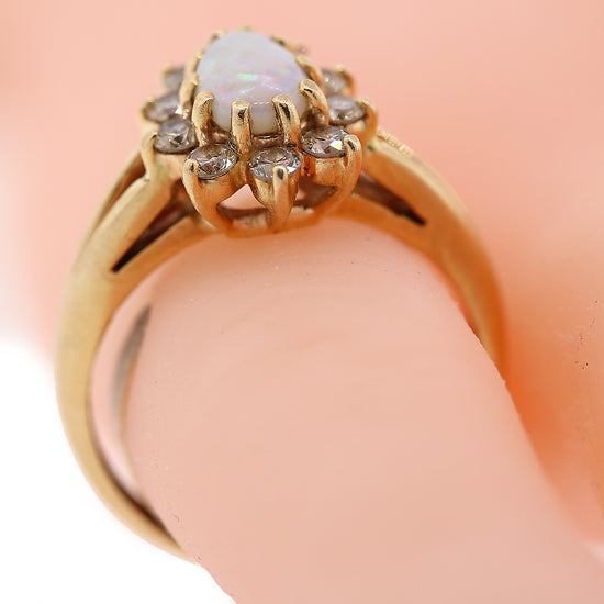 Load image into Gallery viewer, Opal &amp;amp; Diamond Ring in 14k Gold
