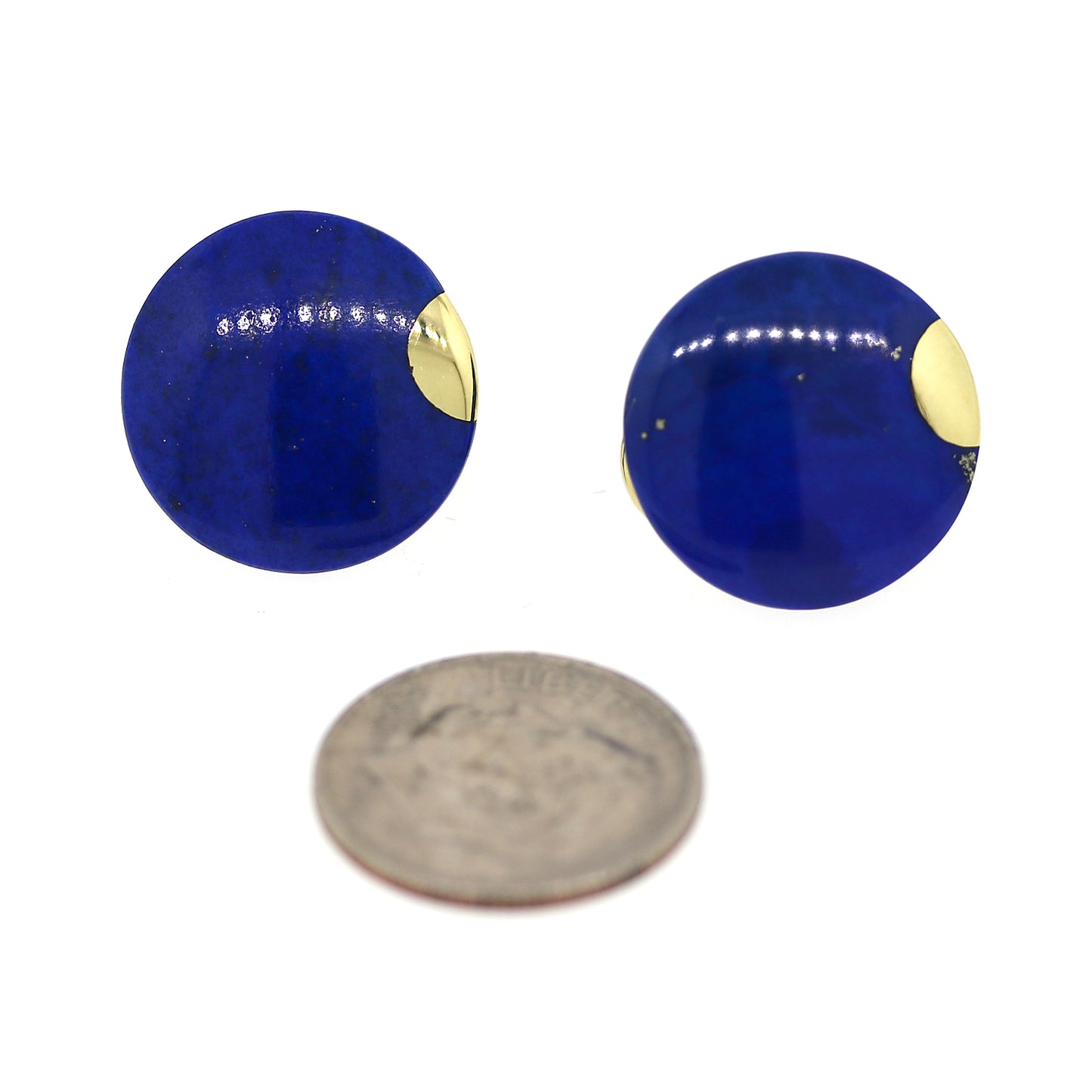 Tiffany and Co. Vintage Lapis Button Earrings
