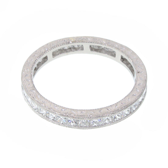 Load image into Gallery viewer, Princess-Cut Diamond Eternity Wedding Band in White Gold
