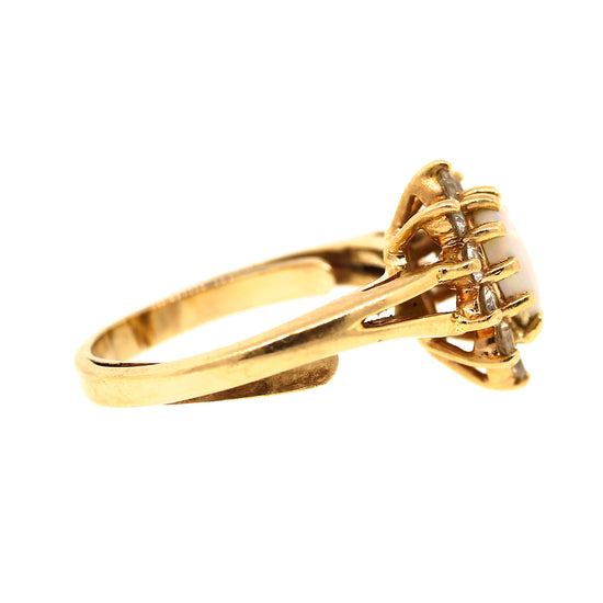 Opal & Diamond Ring in 14k Gold