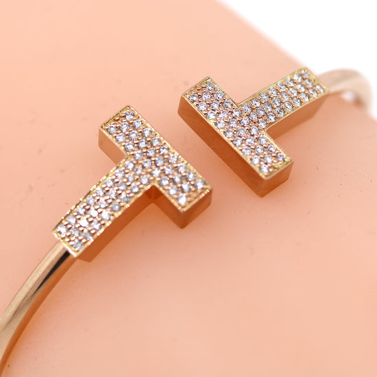 Tiffany and Co. T Wide Diamond Wire Bracelet