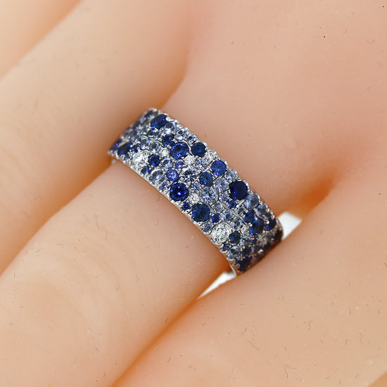 Load image into Gallery viewer, Preowned Tiffany and Co. Sapphire and Diamond Metro Band Ring
