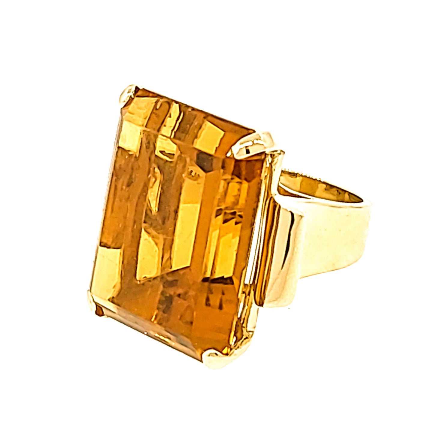 58 Carat Citrine Ring set in 14k Gold