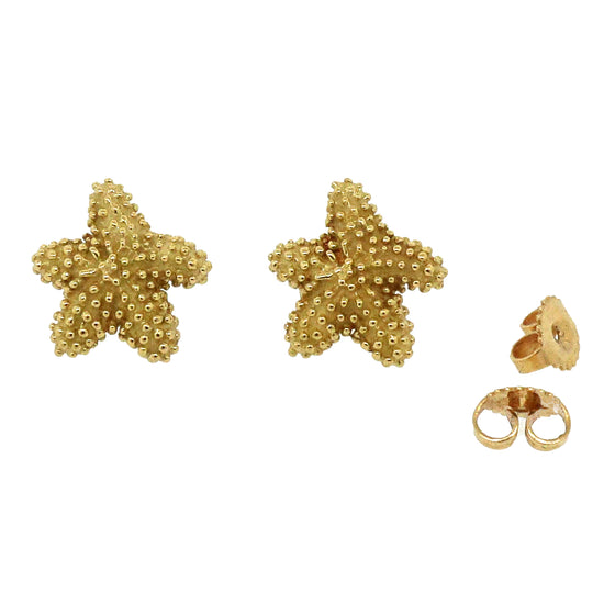 Tiffany & Co. Vintage 18K Yellow Gold Starfish Stud Earrings