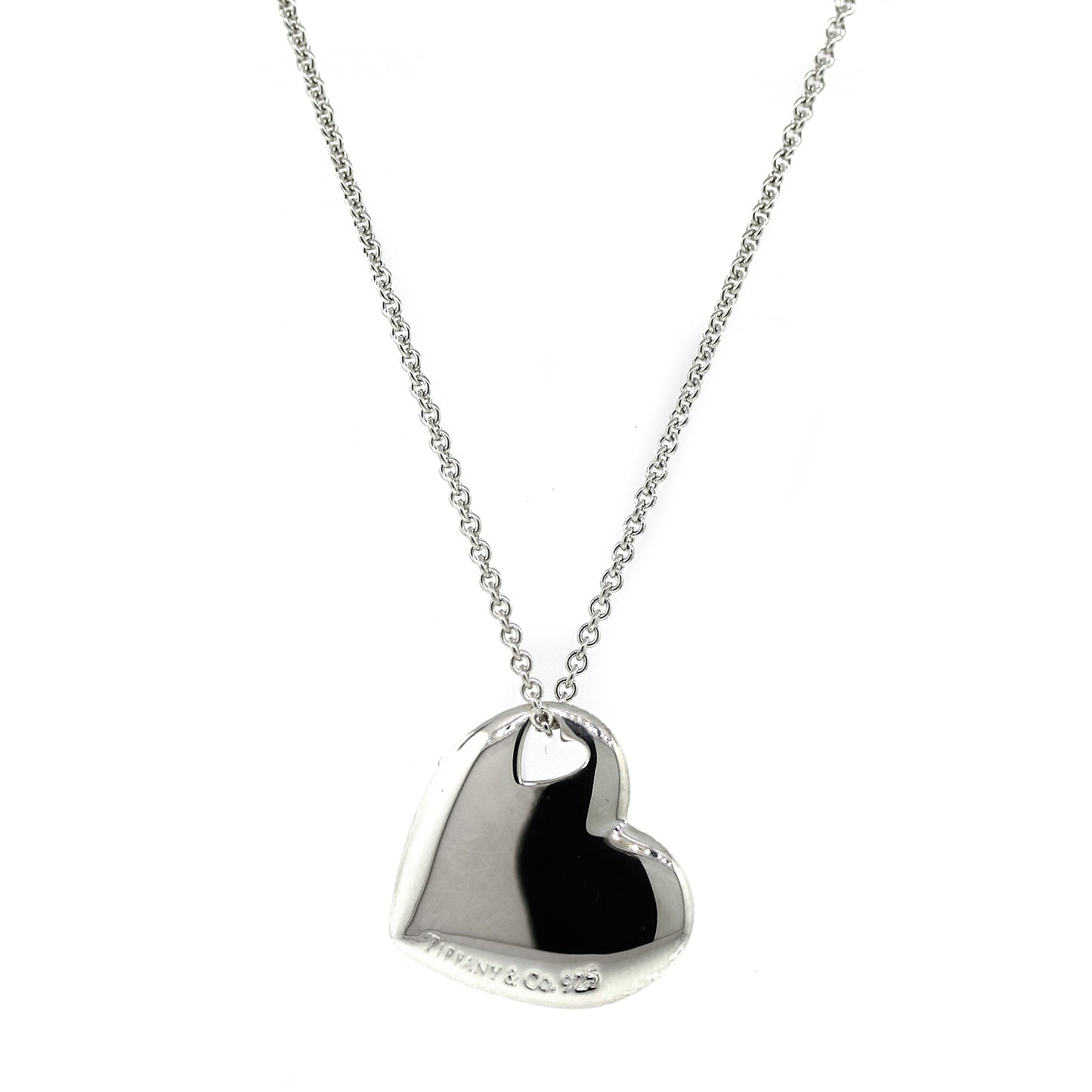 Load image into Gallery viewer, Preowned Tiffany and Co. Sterling Silver Cutout Heart Pendant Necklace
