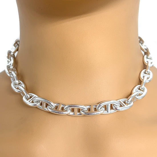 Hermes Chaine D'Ancre Sterling Silver Necklace