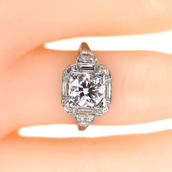 Solitaire 1.11ct Old European Cut Diamond Ring under $10,000 – Andria  Barboné Jewelry